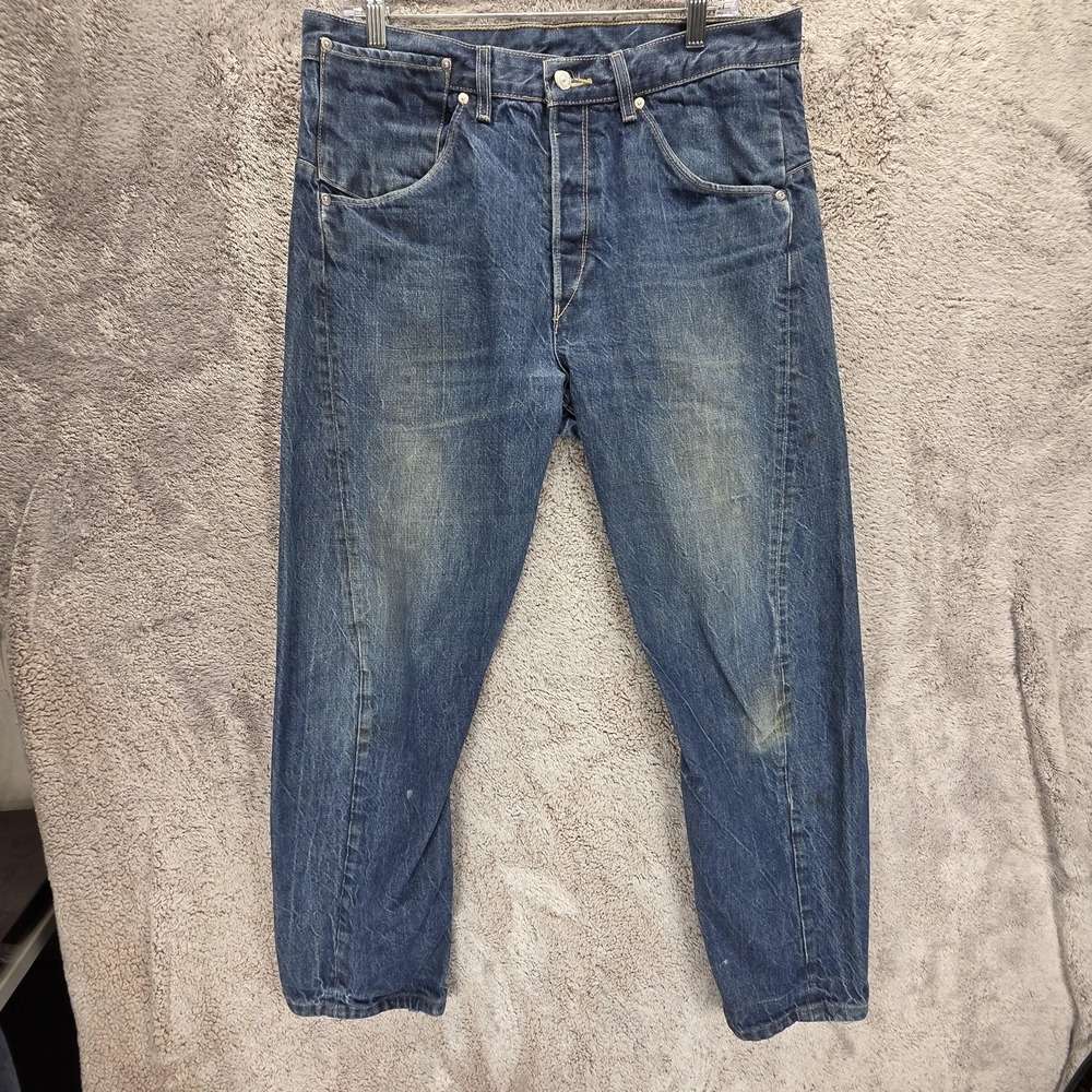 VTG Levis Engineered Jeans Mens Blue Twisted Medium Wash Button Fly Fits 34x30